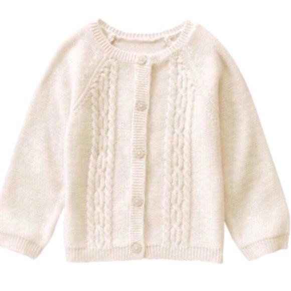 Cozy Cream Cable Knit Cardigan Unisex 2T - Picture 1 of 5